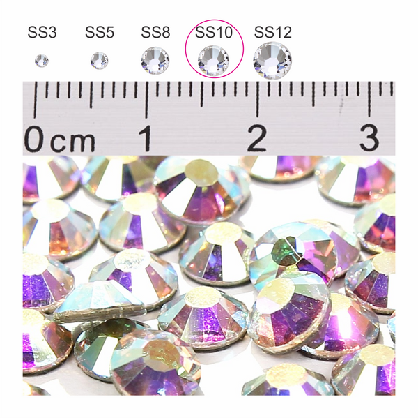 AB Rainbow colour crystals SS10 SALON PACK