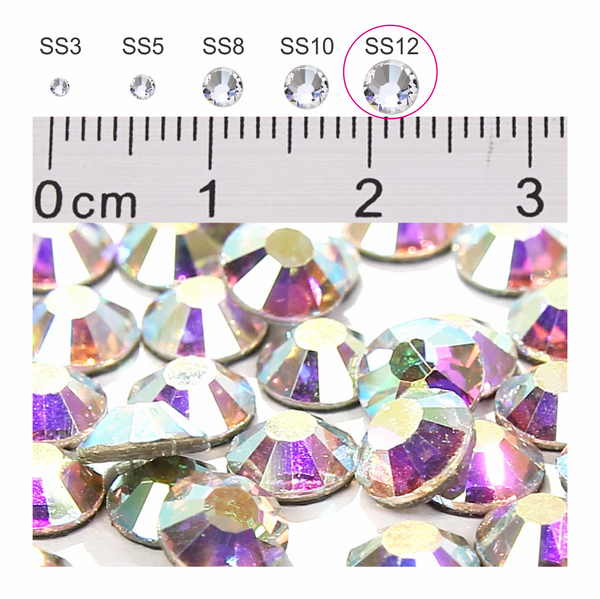 AB Rainbow colour crystals SS12 SALON PACK