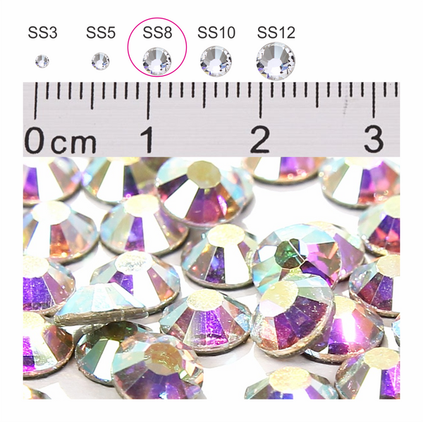 AB Rainbow colour crystals SS8 SALON SIZE