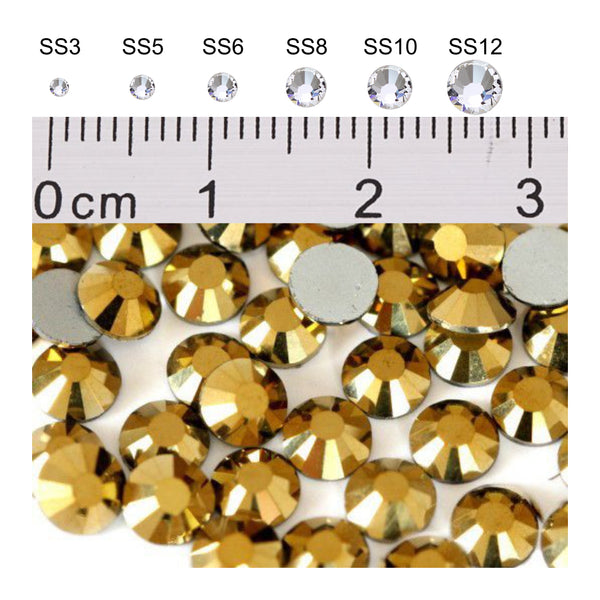 Metallic Gold Crystals SALON MIX 800pcs