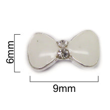 Jewel - White Bow (10pc)